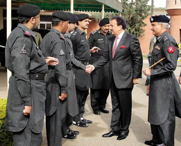 this file photo shows federal minister for interior senator rehman malik meeting with officers frontier constabulary fc during his visit to fc headquarters in peshawar photo pid file this file photo shows federal minister for interior senator rehman malik meeting with officers frontier constabulary fc during his visit to fc headquarters in peshawar photo pid file