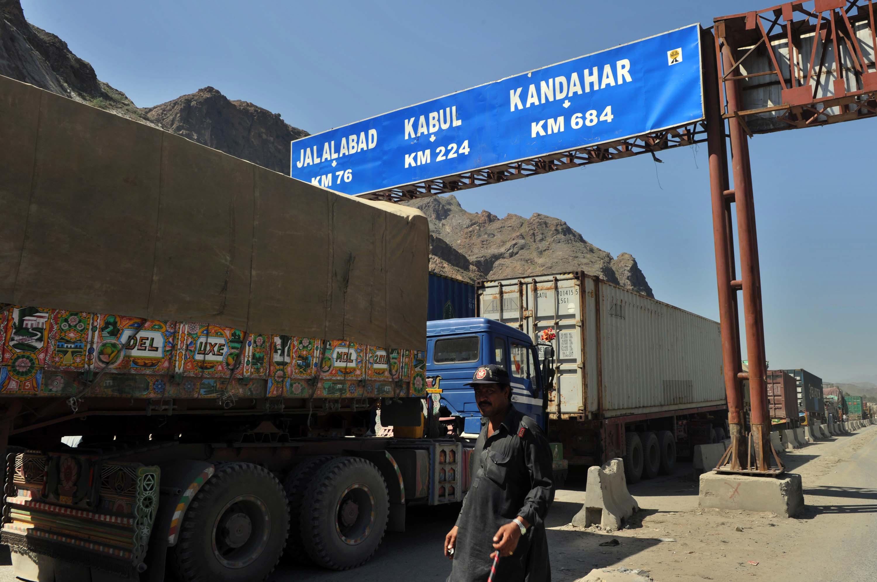 trucks were temporarily parked at the terminal photo afp file