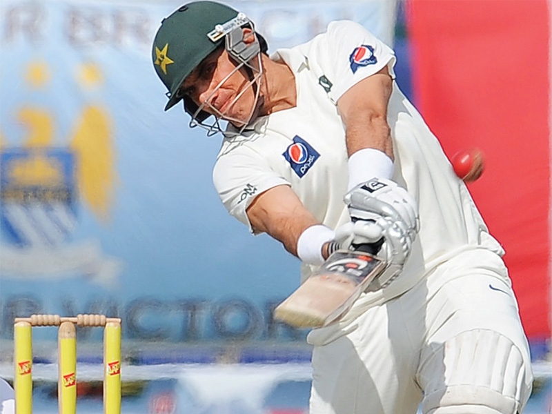 misbah consumed 177 balls for his unbeaten 78 but also managed to hit 11 fours and a six over mid on photo file afp