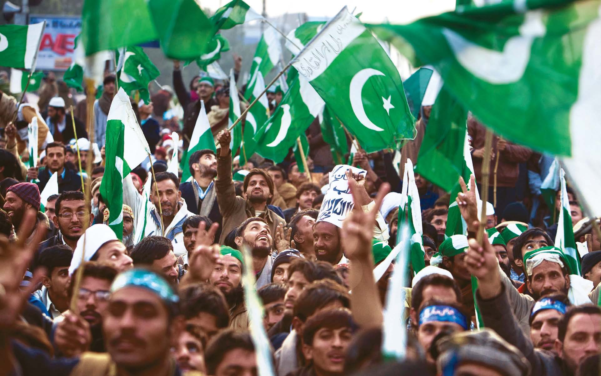 thousands converged on the capital to join qadri s march calling for the indefinite delay of elections photo myra iqbal