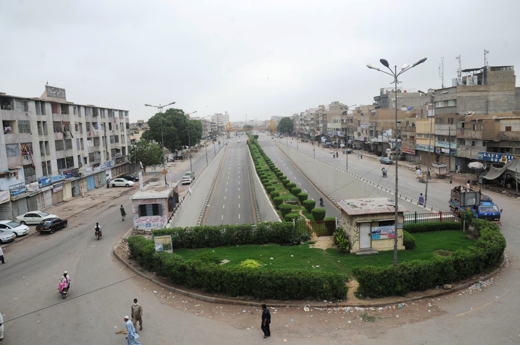 file photo of karachi 039 s gareebad road during a strike in the city photo express file