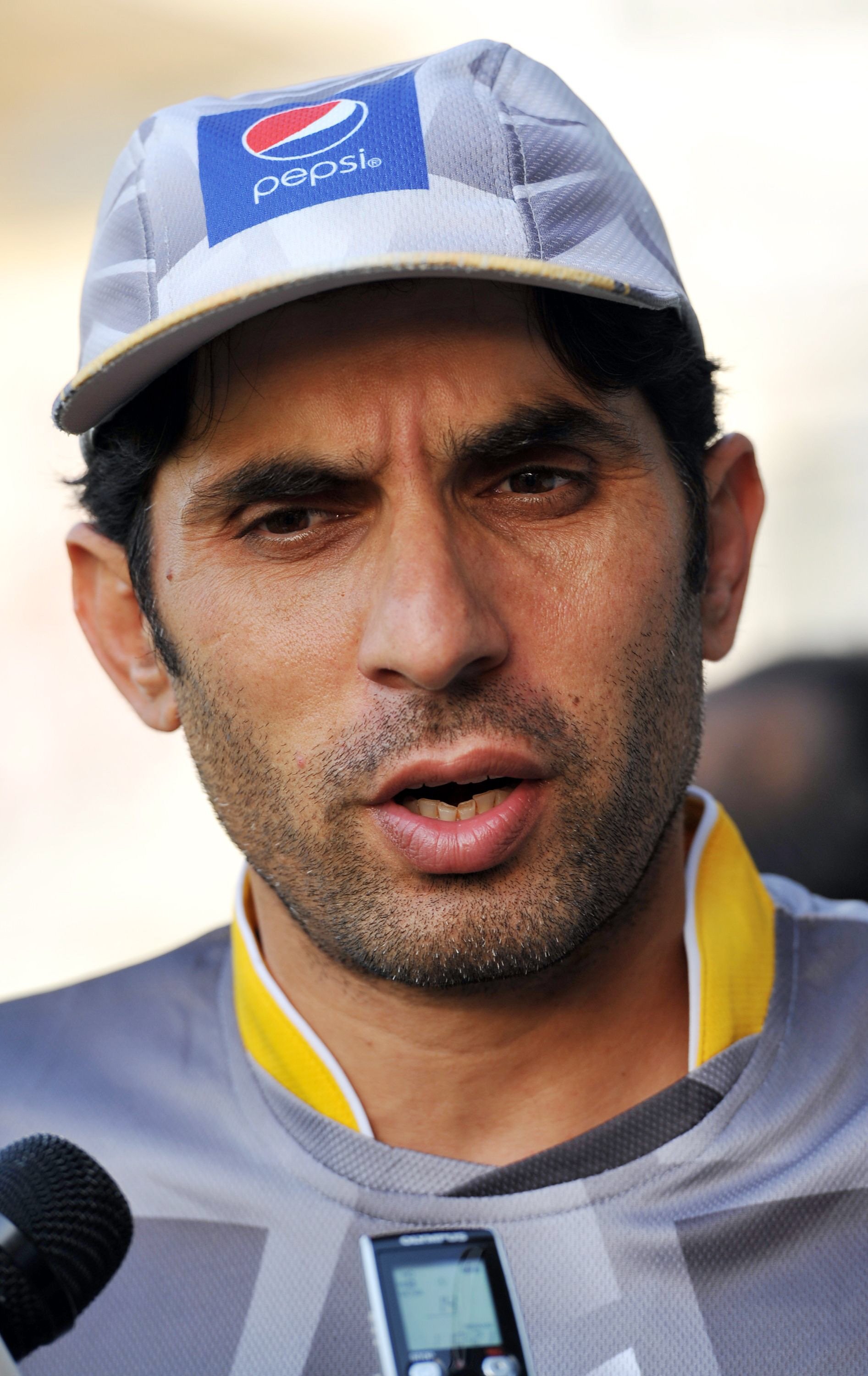 a file photo of misbahul haq while speaking to media photo afp file