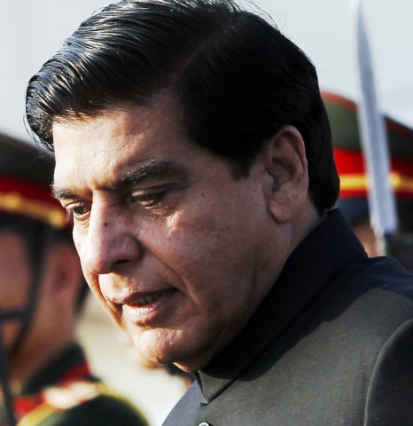 a file photo to prime minister raja pervaiz ashraf during a ceremony photo reuters file a file photo to prime minister raja pervaiz ashraf during a ceremony photo reuters file