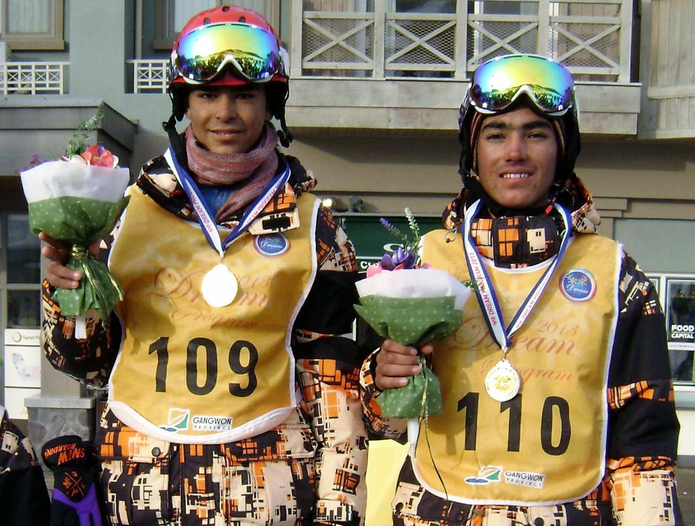 noor muhammad l won the gold medal and shah hussain r won the silver medal at the skiing event