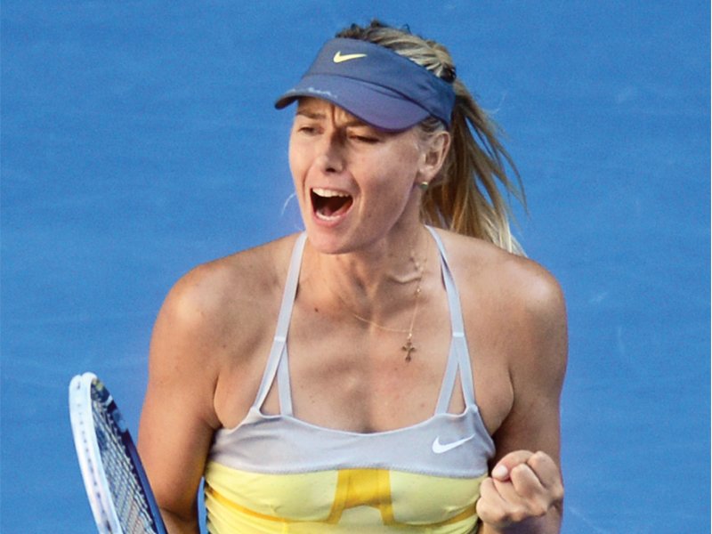 sharapova needed only 66 minutes to overpower her quarter final opponent makarova yesterday photo afp