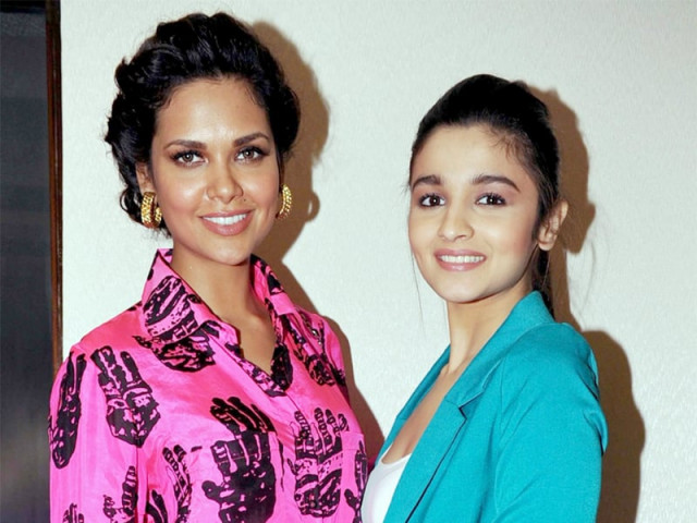 actors esha gupta and alia bhatt pose during the announcement of this year s stardust awards in mumbai actors esha gupta and alia bhatt pose during the announcement of this year s stardust awards in mumbai