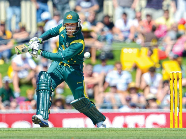hughes who was man of the match yesterday became the first australian to score a century on his odi debut in the first game in melbourne photo afp
