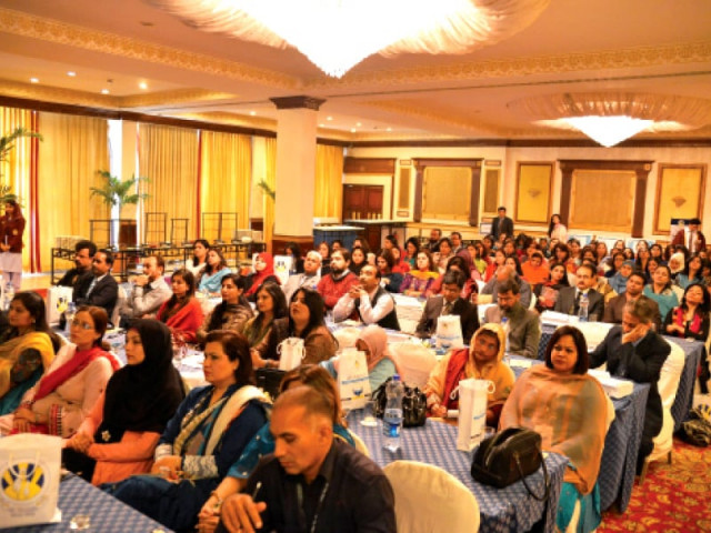 nearly 150 people from the city school s karachi hyderabad and quetta networks attended the conference on saturday photo courtesy tcs nearly 150 people from the city school s karachi hyderabad and quetta networks attended the conference on saturday photo courtesy tcs