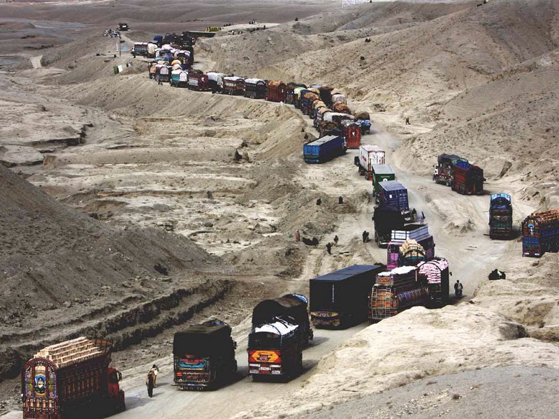 truckers have blocked the kojak pass near pak afghan border on sunday photo inp