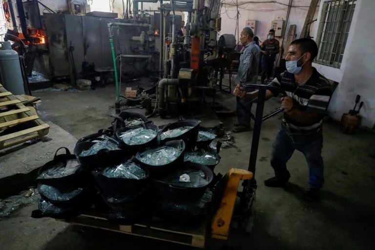 From mid-August to September 2, up to 22 tonnes of glass were sent from Beirut for reuse at Uniglass in Tripoli. AFP