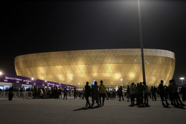 general view outside the stadium before the match the match is the first to take place at the stadium which will host the world cup 2022 final reuters general view outside the stadium before the match the match is the first to take place at the stadium which will host the world cup 2022 final reuters