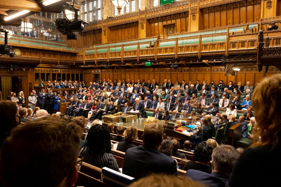 britain s prime minister boris johnson speaks during a debate in parliament on the situation in afghanistan in london britain august 18 2021 photo reuters