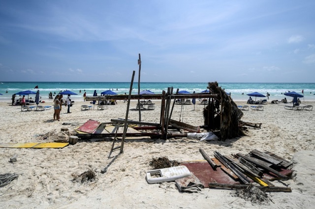 Hurricane Delta earlier swept over the western Gulf of Mexico, but the area escaped widespread damage. PHOTO: AFP