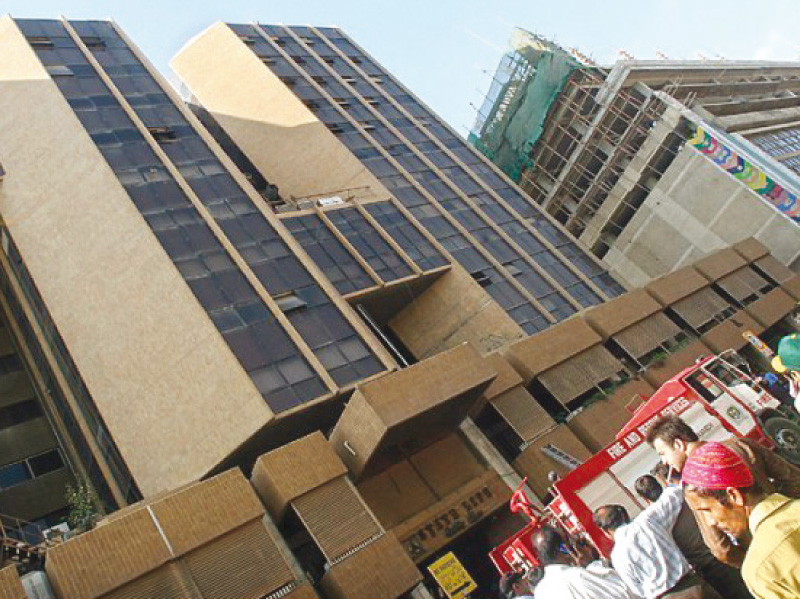 a fire in the state life building forced owais baig to climb out the window of the eighth floor photo file