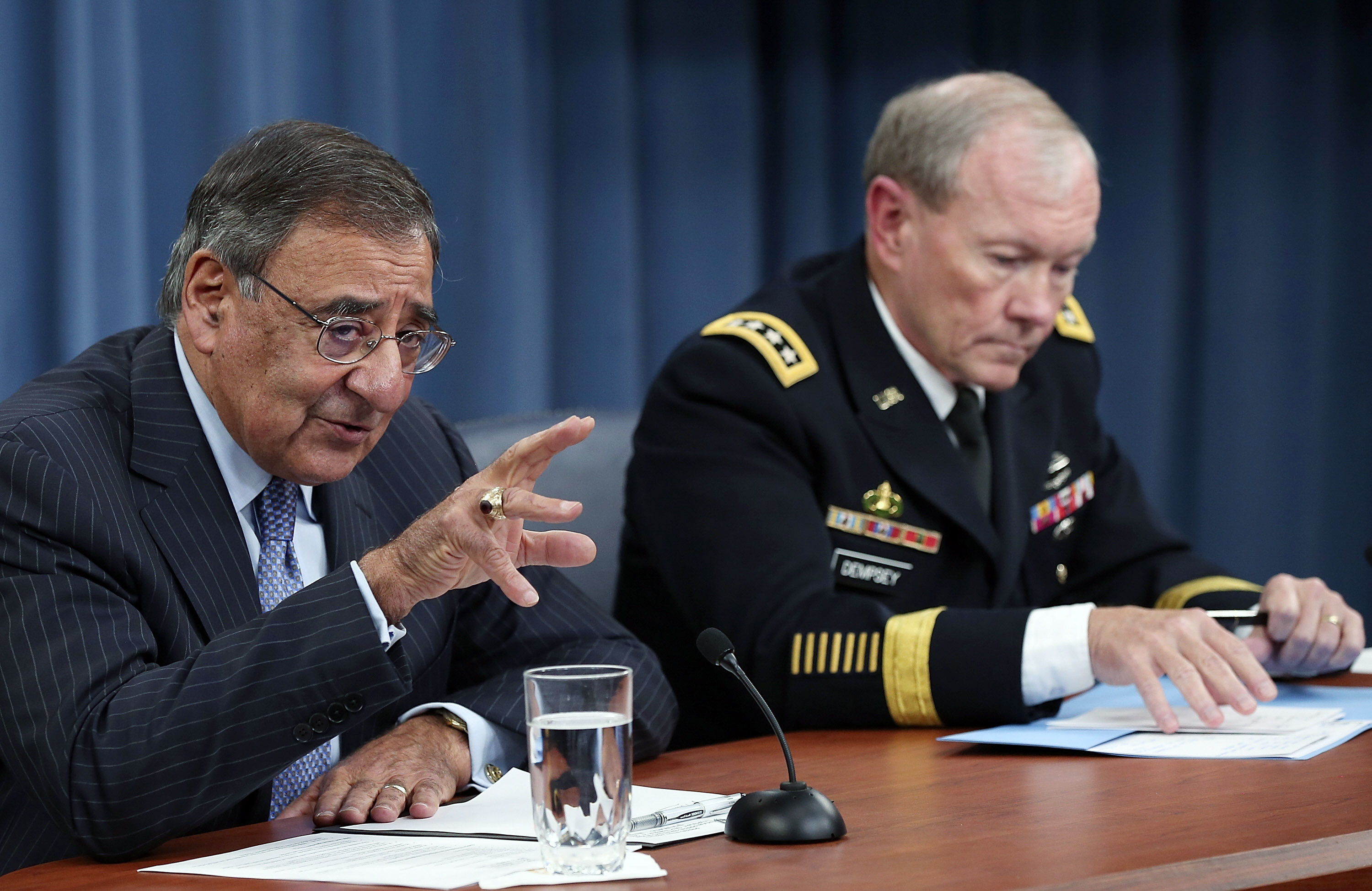 a file photo of us secretary of defense leon panetta during a press conference at the pentagon september 27 2012 photo afp