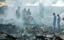 wooden pallets warehouse gutted in site area blaze