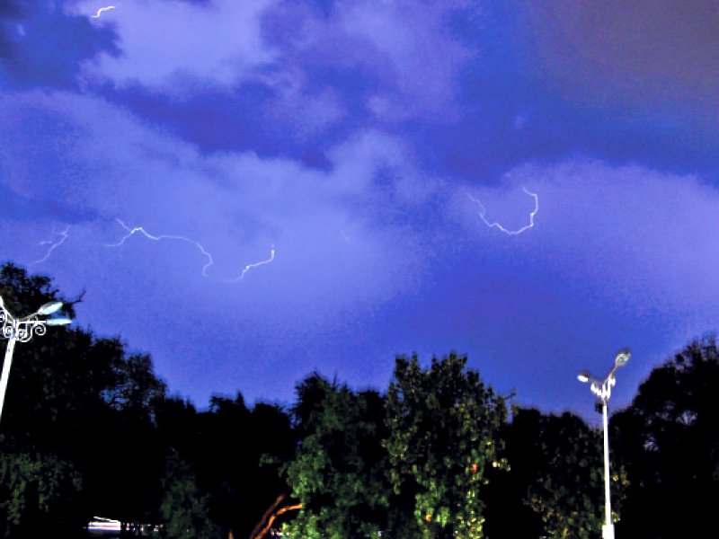 lightning in the islamabad sky on a rainy monday afternoon photo muhammad javaid express