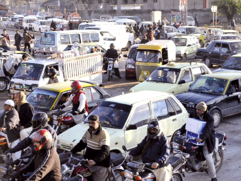 traffic jams in pindi have become a common sight photo agha mehroz