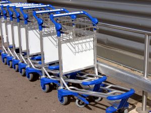 a standard luggage trolly photo file