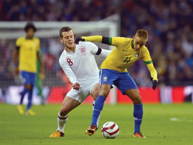 wilshere and neymar who are deemed as future stars for their respective countries vie for the ball during england s match against brazil on wednesday photo afp wilshere and neymar who are deemed as future stars for their respective countries vie for the ball during england s match against brazil on wednesday photo afp