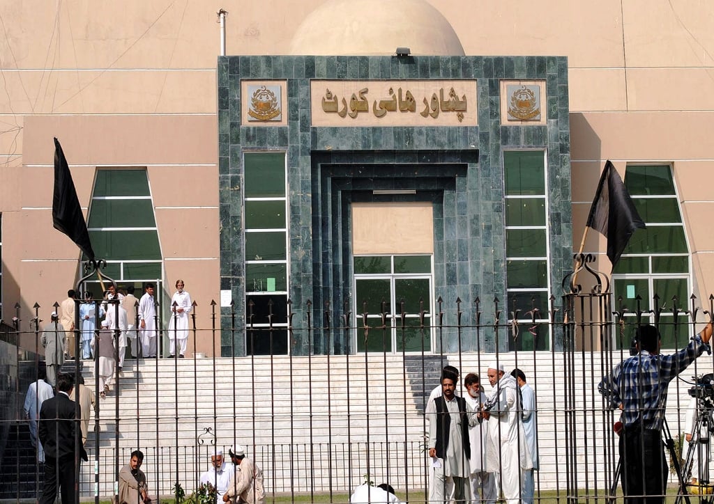 file photo of peshawar high court with black flags installed to mark a protest by lawyers photo ppi file