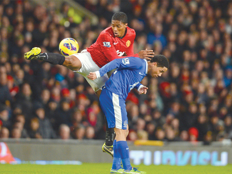 united easily negotiated the opening 20 minutes of the second half without allowing everton any foothold in the game photo afp