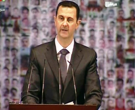 an image grab taken from the state run syrian tv shows syria 039 s embattled president bashar al assad making a public address photo afp