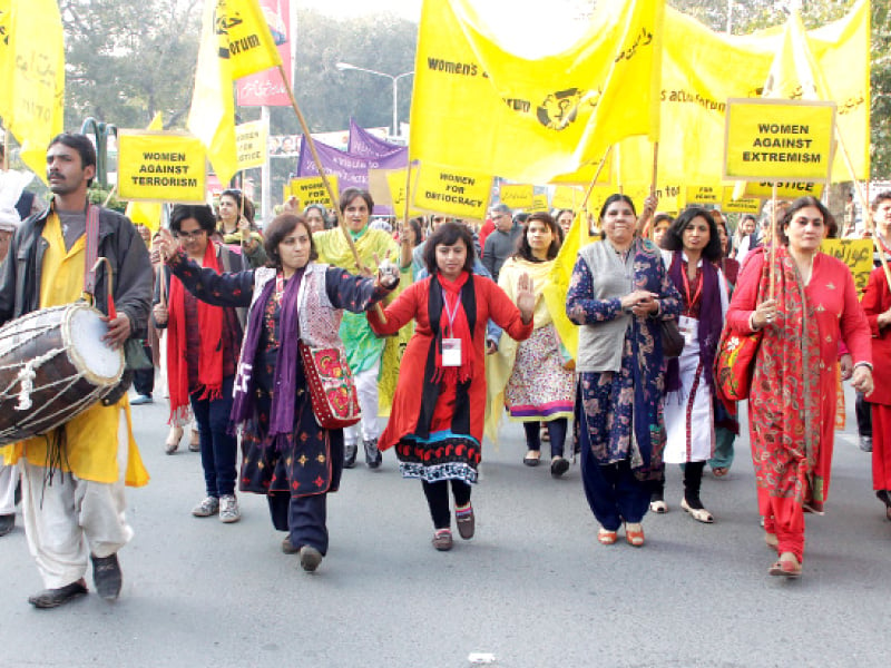 women rally on the mall photo shafiq malik express