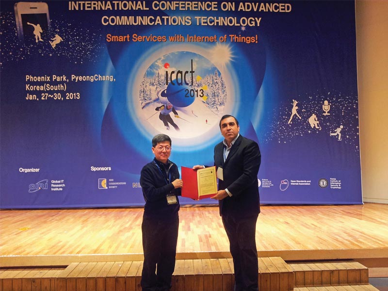 dr babar received the award from ieee communication society chairperson professor thomas byeong nam yoon