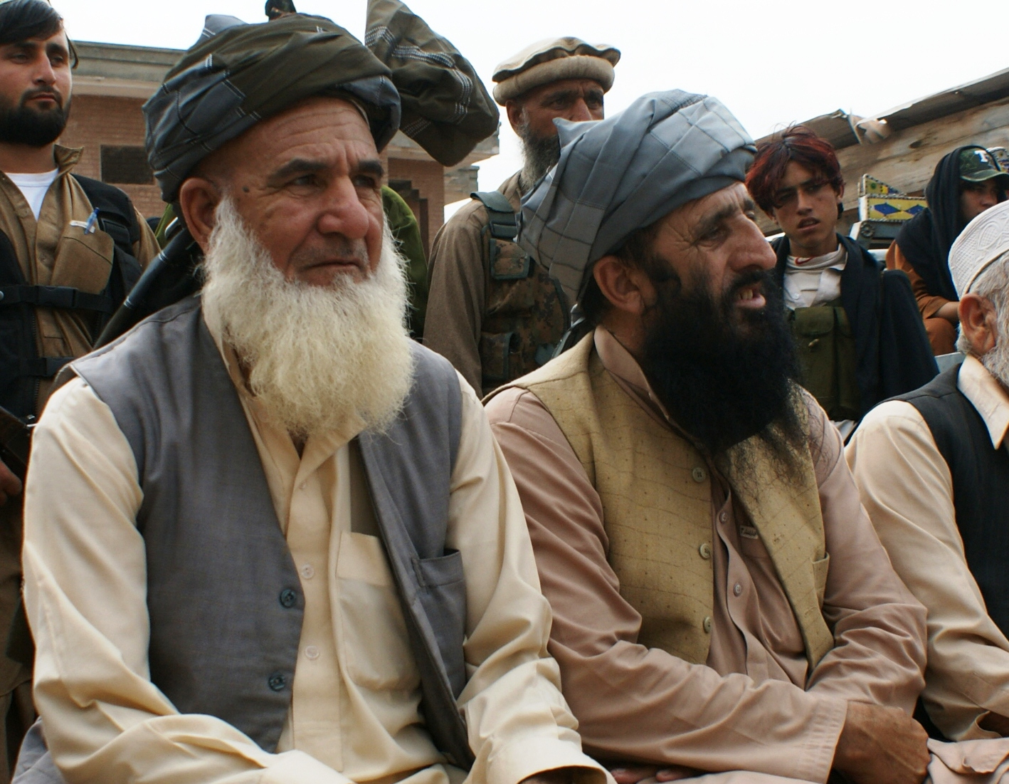 file photo of aka khel peace lashkar president talking to the media in khyber agency photo express