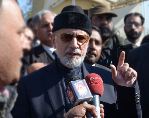 tahirul qadri talks with media representatives after submitting a petition in the supreme court in islamabad on february 7 2013 photo afp file tahirul qadri talks with media representatives after submitting a petition in the supreme court in islamabad on february 7 2013 photo afp file