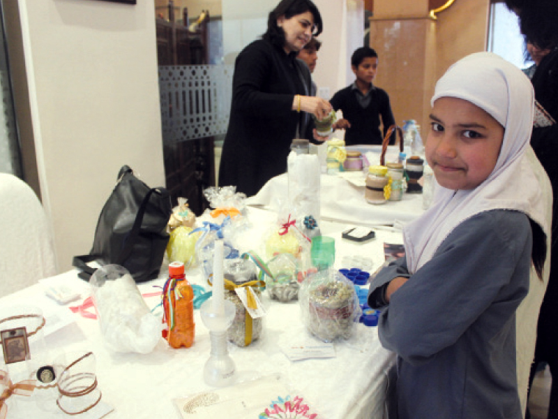 the school s monthly expense of around rs100 000 is entirely covered using donations therefore activities such as the handicrafts bazaar take on an even greater significance photo waqas naeem