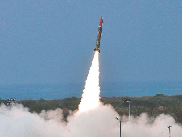 short range surface to surface ballistic missile haft ii abdali launched from an undisclosed location photo afp short range surface to surface ballistic missile haft ii abdali launched from an undisclosed location photo afp