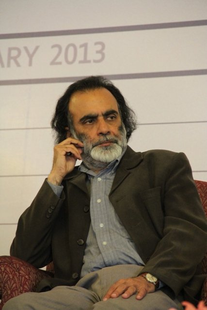 writer abbas rashid at karachi literature festival 2013 photo express