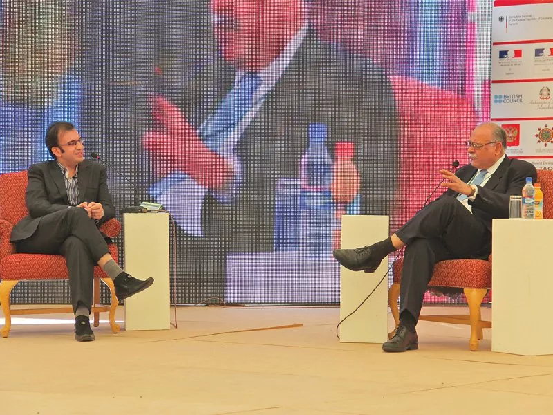 najam sethi adds to his list of predictions at the karachi literature festival photo ayesha mir najam sethi adds to his list of predictions at the karachi literature festival photo ayesha mir