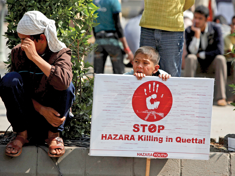 several sits in were organised in nearly 28 spots across the city the protesters included people of all ages determined to show their solidarity with the hazaras who were killed in a bomb blast in quetta on saturday the protesters have vowed to continue their strike until their demands are met photo reuters