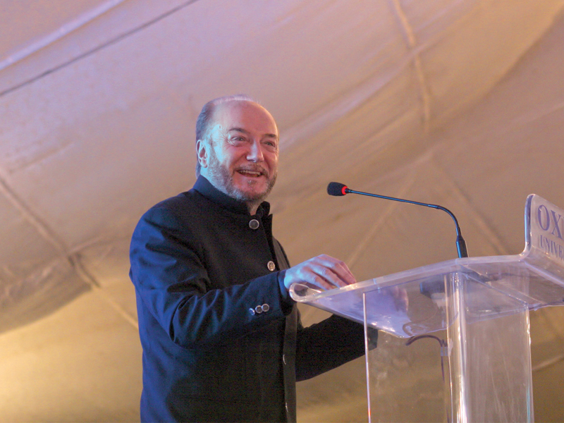 george galloway at the karachi literature festival photo express