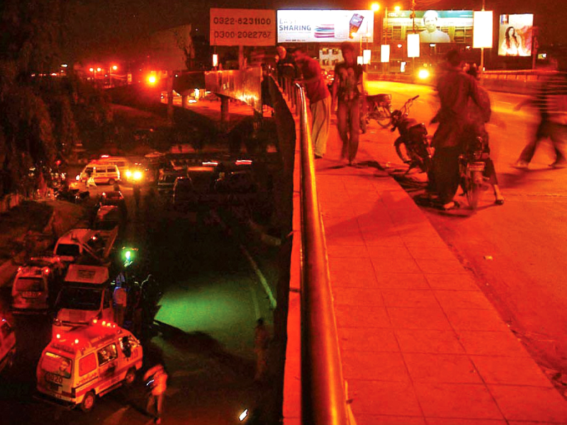 ambulances seen at the site of a bomb blast beneath the ftc flyover photo online