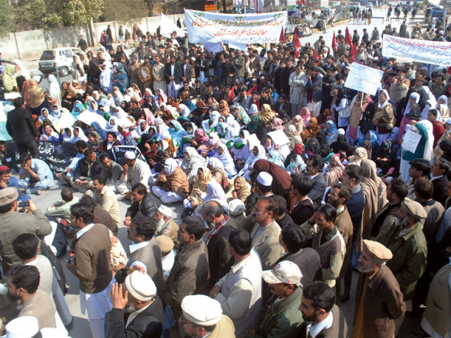 health workers protest in front of the provincial assembly photo muhammad iqbal express