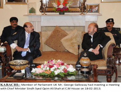 taking credit democracy has prevailed in pakistan cm tells galloway