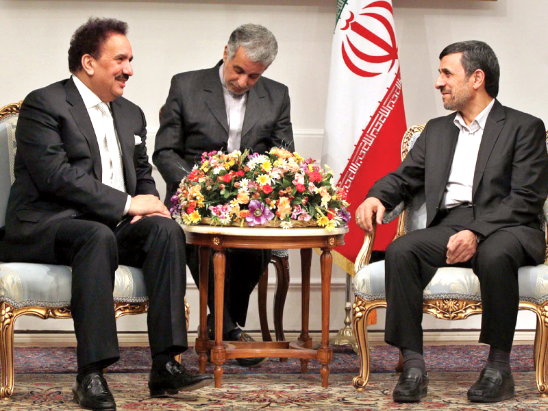 interior minister rehman malik meets with iranian president mahmoud ahmedinejad photo inp