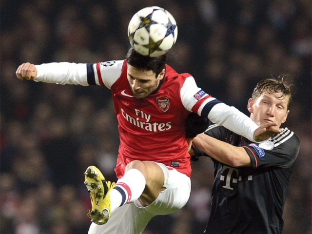arsenal face a difficult task of turning a 3 1 deficit against bayern munich in the second leg photo afp arsenal face a difficult task of turning a 3 1 deficit against bayern munich in the second leg photo afp