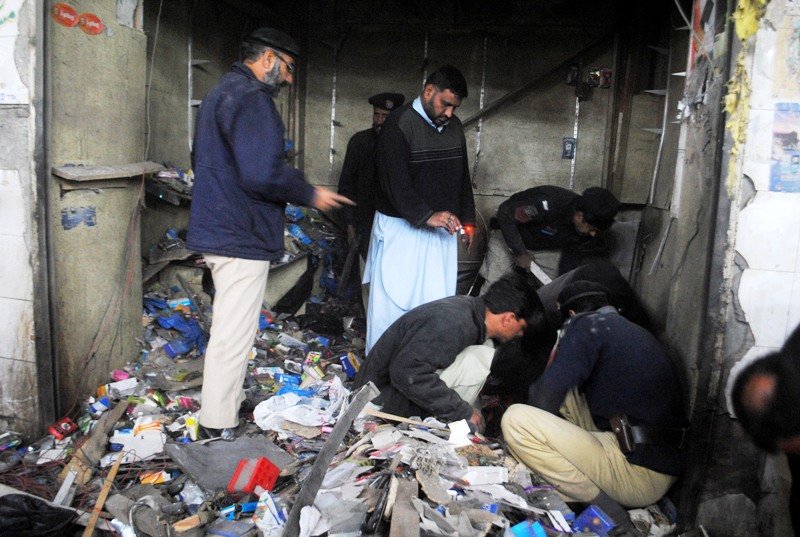 a blast took place in mobile market in hasht nagar area of peshawar photo muhammad iqbal express