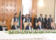 prime minister shehbaz sharif cdf field marshal asim munir senate chairman yousuf raza gilani and national assembly speaker ayaz sadiq attend a banquet hosted by president asif ali zardari in honour of prince rahim aga khan v at aiwan e sadr photo express
