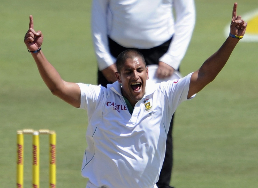 rory kleinveldt celebrates after taking the wicket of asad shafiq during the third day of the third cricket test match in pretoria february 24 2013 photo reuters