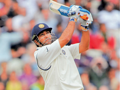 1st test dhoni s double ton torments australia