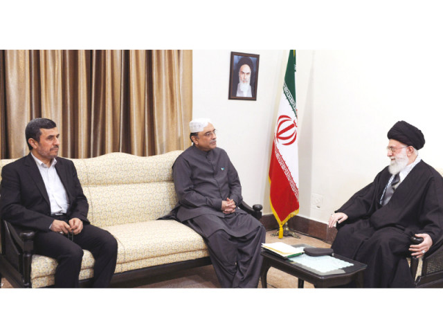 presidents mahmoud ahmadinejad asif ali zardari and iran s supreme leader ayatollah ali khamenei at a meeting in tehran photo afp presidents mahmoud ahmadinejad asif ali zardari and iran s supreme leader ayatollah ali khamenei at a meeting in tehran photo afp