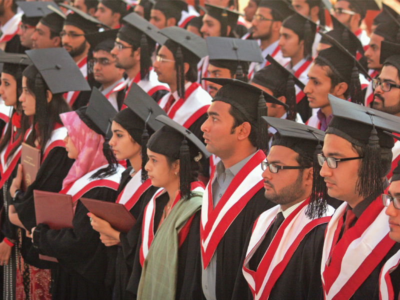 students waiting to receive their degrees on the 21st convocation of ned university on thursday photo athar khan express