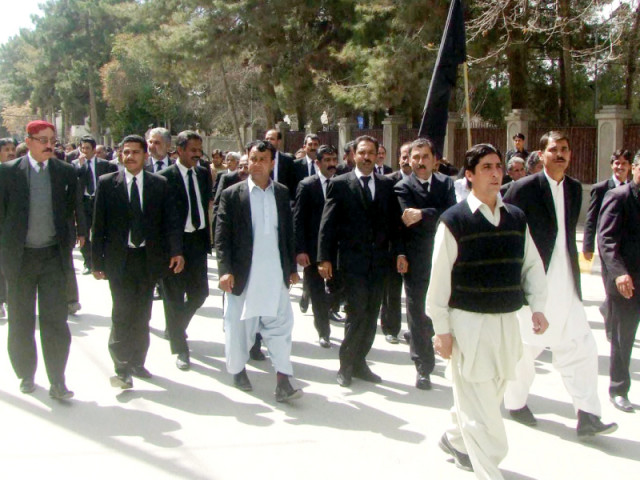 lawyers rally against the abduction of balochistan prosecutor general photo inp