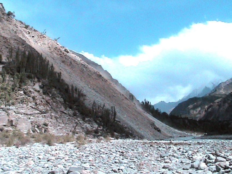 a mass of earth fell on the house destroying it photo shabbir mir the express tribune